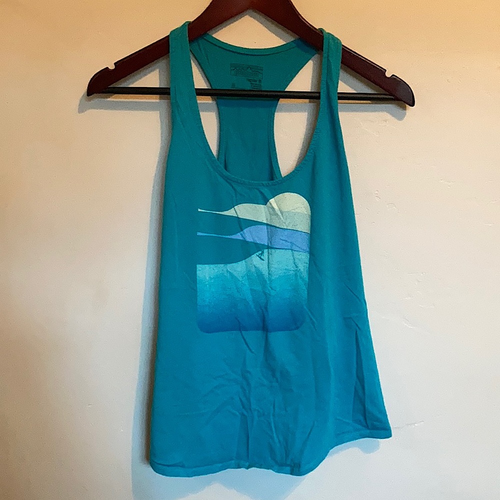 Patagonia women’s blue tank top.